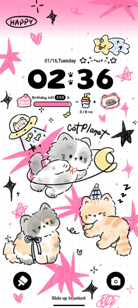 Cute doodle cat screenshot