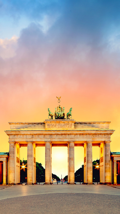 Brandenburg Gate in Berlin, Germany, on a sunset screenshot