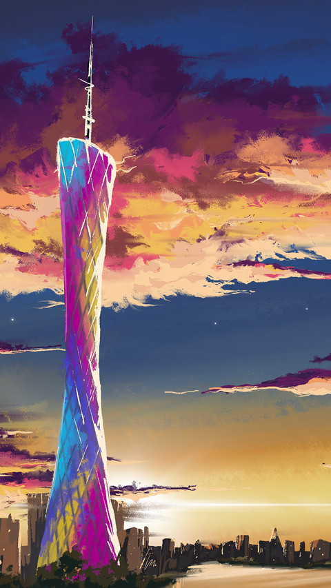Illustration of guangzhou tower screenshot