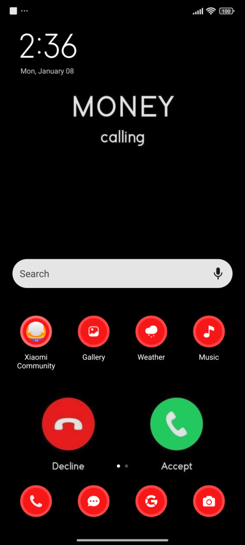 Calling screenshot