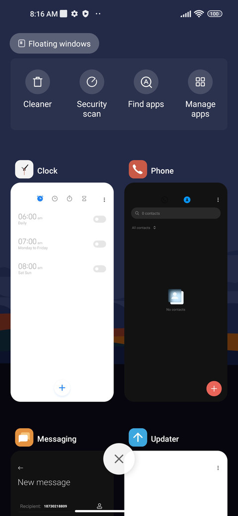 On schedule screenshot