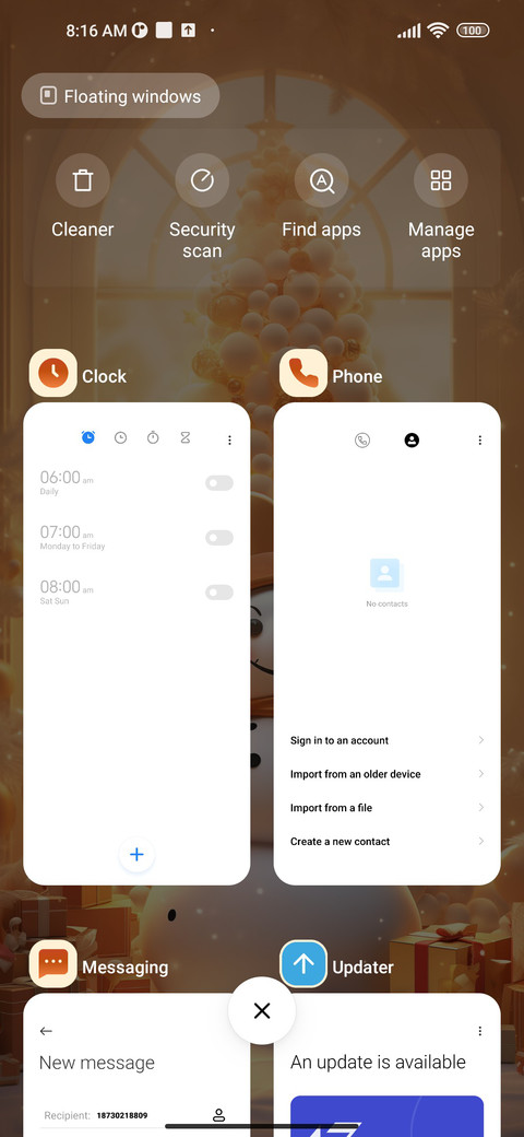 Christmas snowman screenshot
