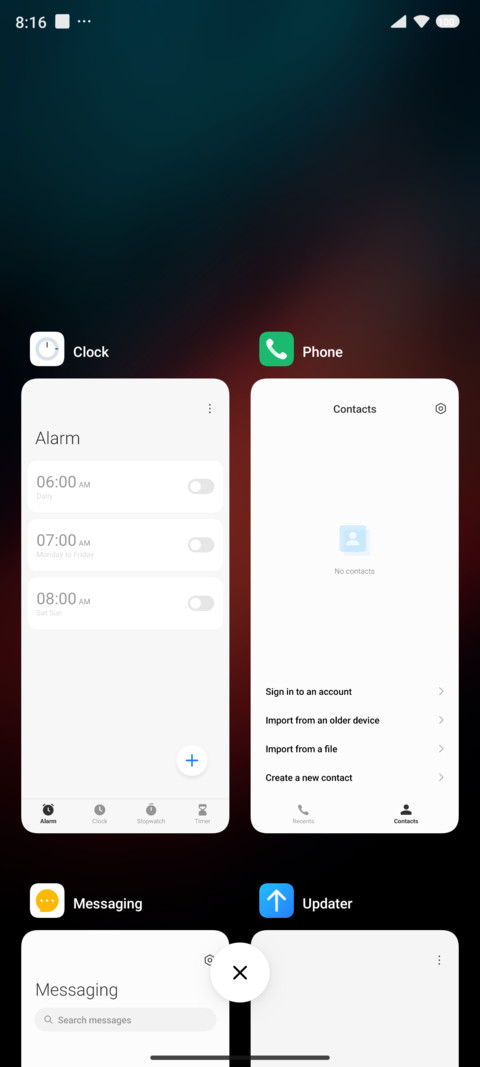 Clean UI screenshot
