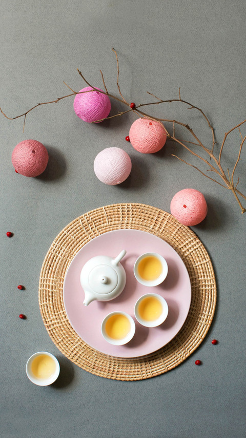East asian pastel tone afternoon tea screenshot