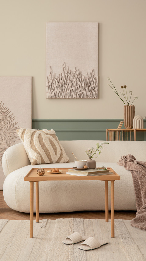 Creative composition of living room interior screenshot