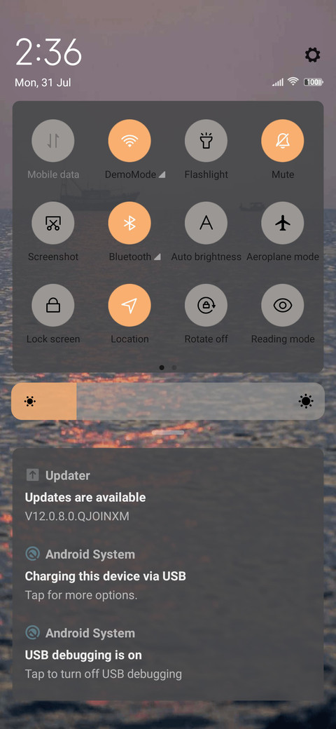 The sunset over  screenshot