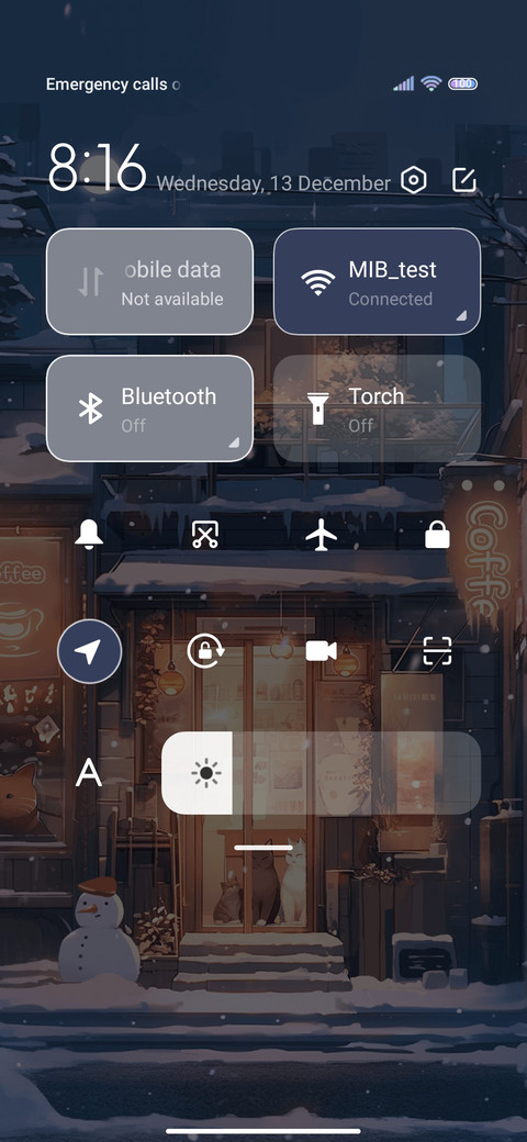 Winter coffee cat screenshot