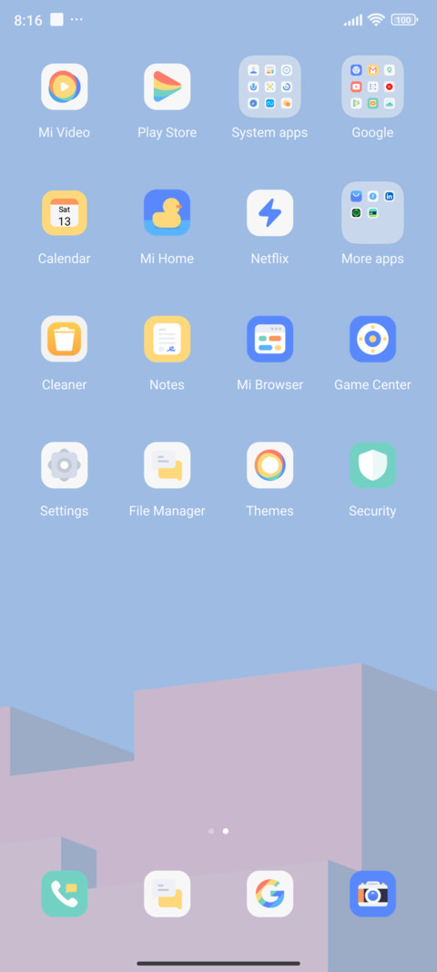 A clear summer sky screenshot
