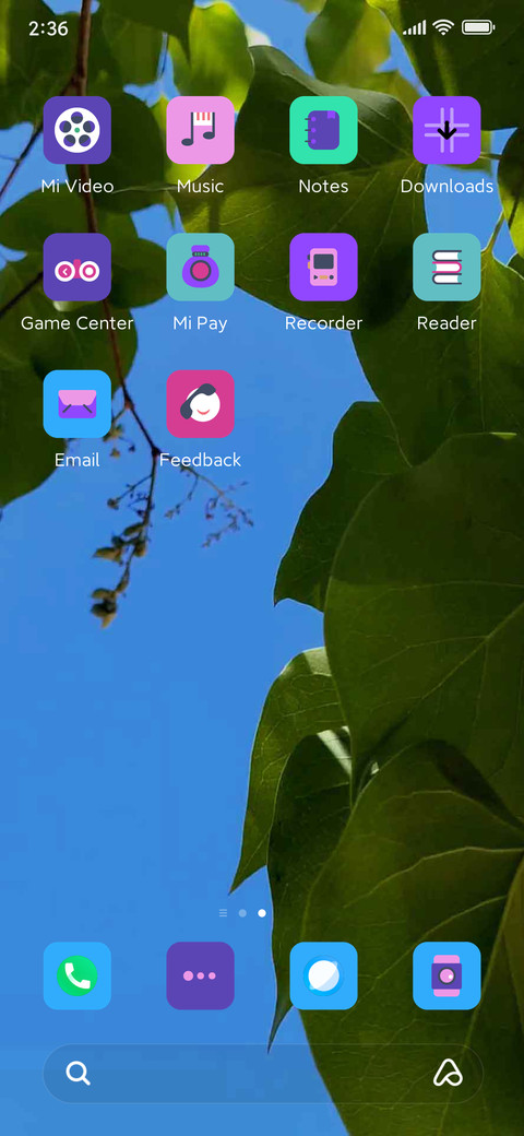 green leaves screenshot