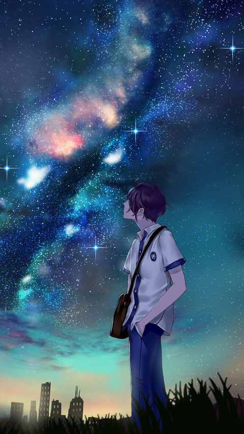 Boy Looking up at The Stars screenshot