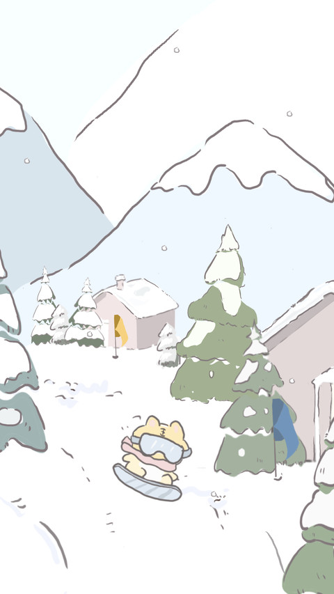 Tiger skiing in winter screenshot