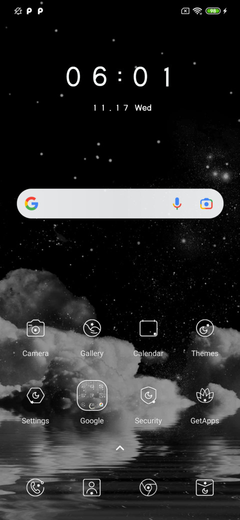 Night starry sky screenshot