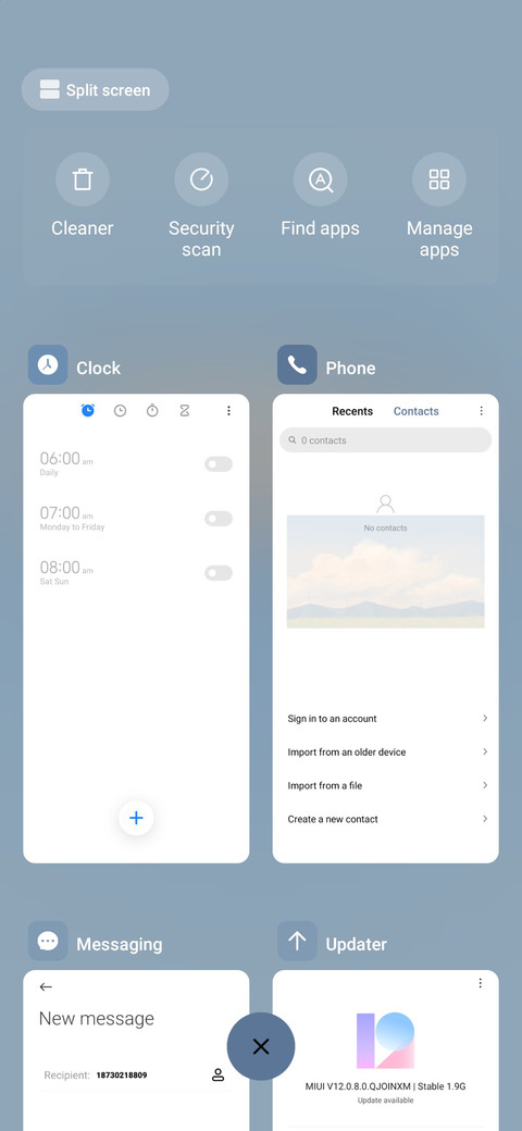 Blue components screenshot