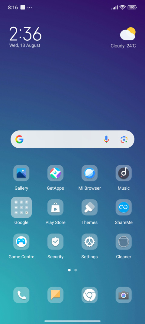 default screenshot