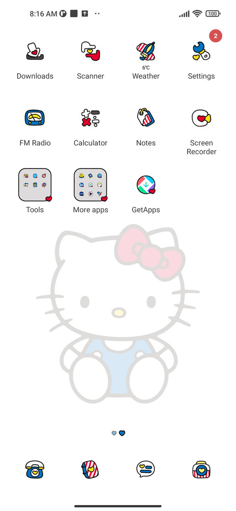 Kitty red blue screenshot