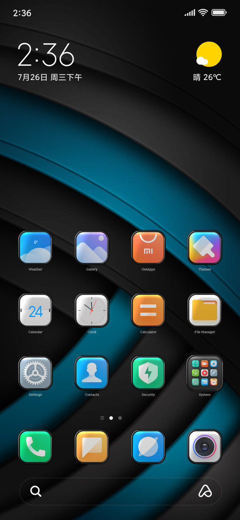 Simple blue black screenshot