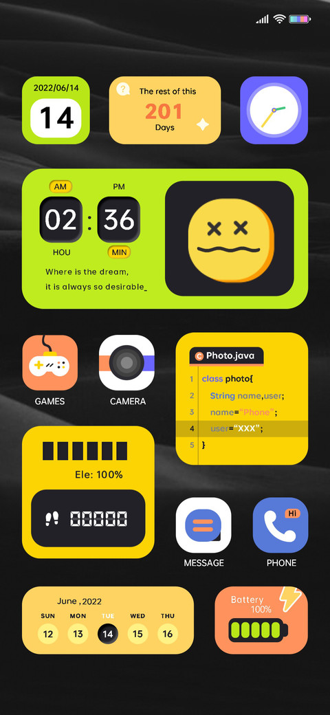 Trendy contrasting screenshot
