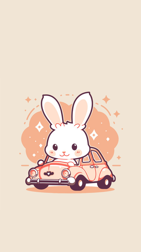 Illustration of a cute pet driving a car screenshot