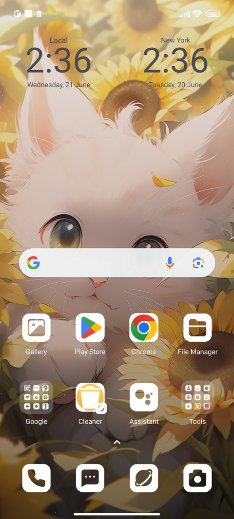 Sunflower and cat screenshot