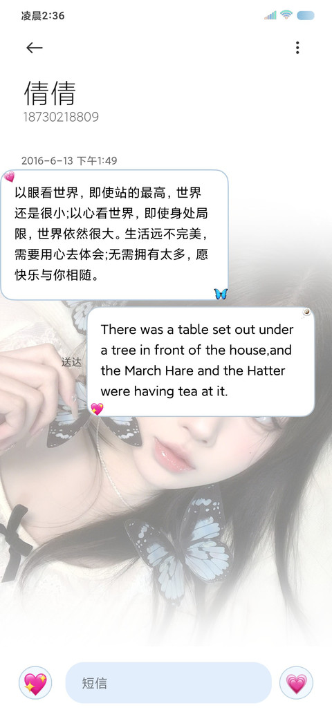 ins氛围蝴蝶来信 screenshot