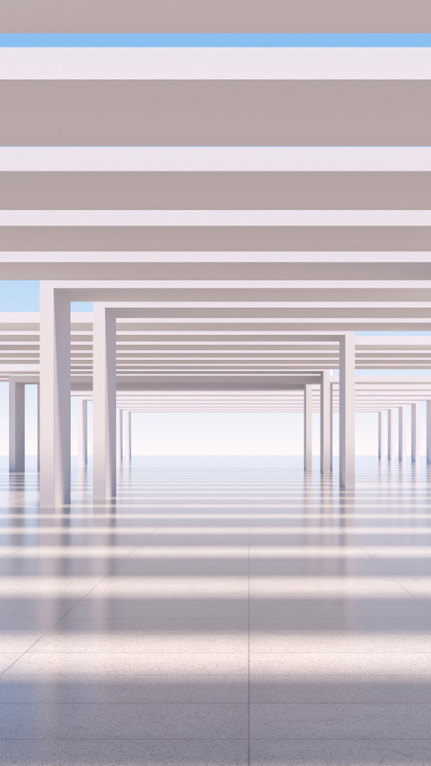 3d abstract block space screenshot