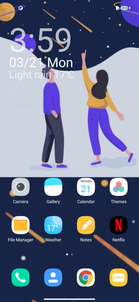 One finger screenshot