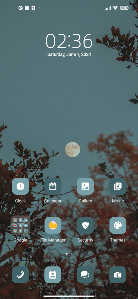 Moon and treetops screenshot