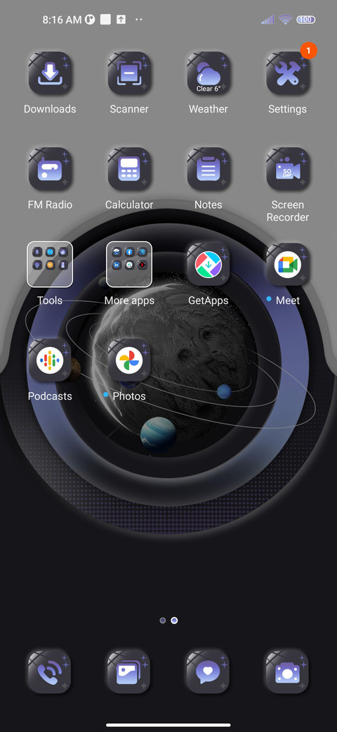 Two color planet screenshot