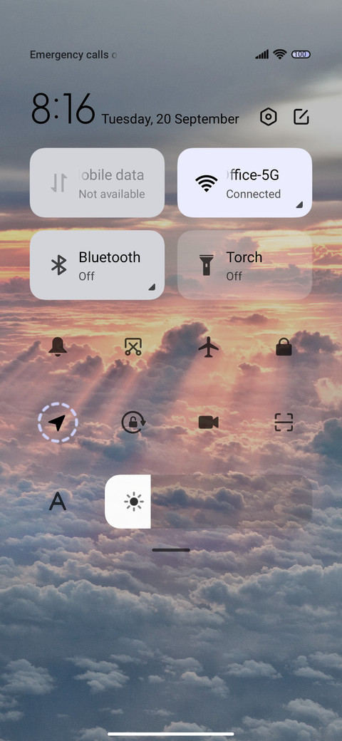 Transparent widget screenshot
