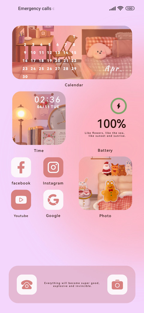 Minimalist pink screenshot