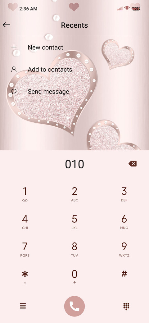 Pink hearts screenshot