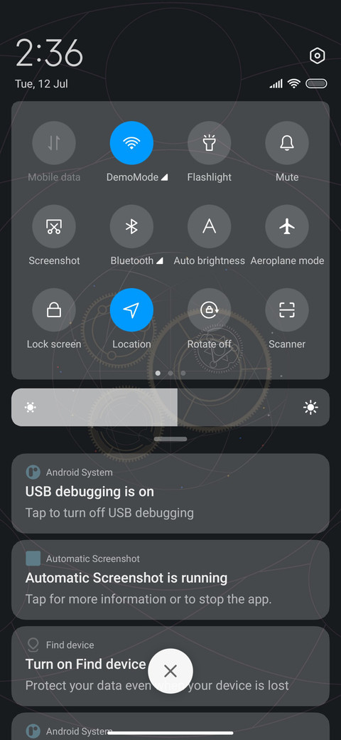 Business dial screenshot