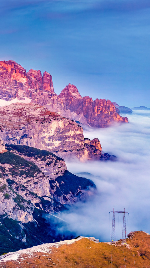 Breathtaking evening scene of Dolomite Alps screenshot