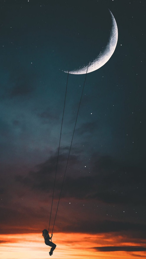 唯美夜晚风景月亮高清壁纸 screenshot