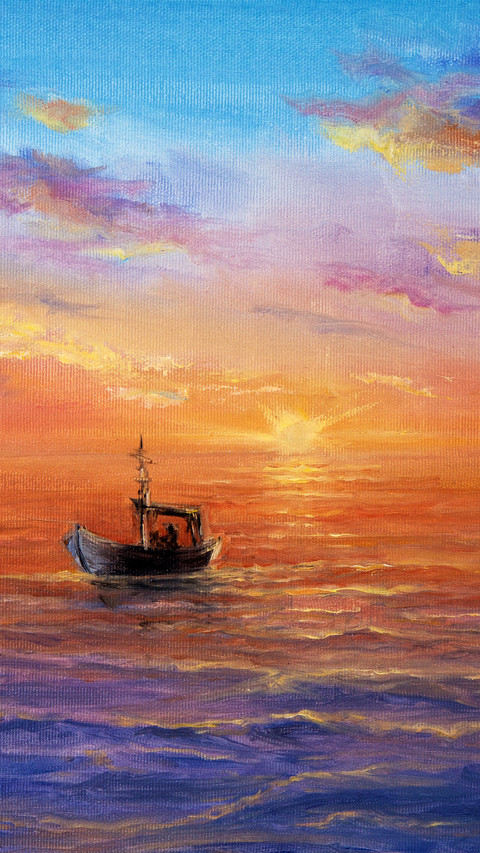 Wave Art Oil Painting screenshot
