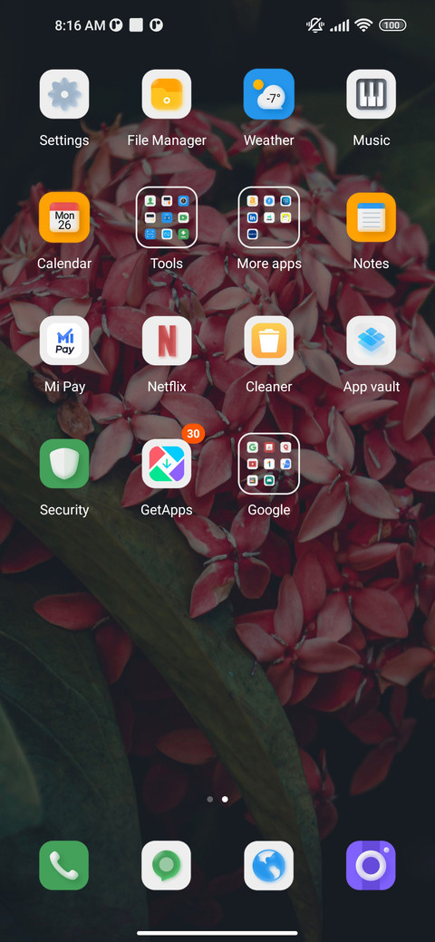 Green leaf flower screenshot