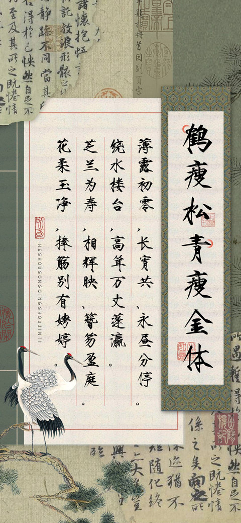 鹤瘦松青瘦金体 screenshot