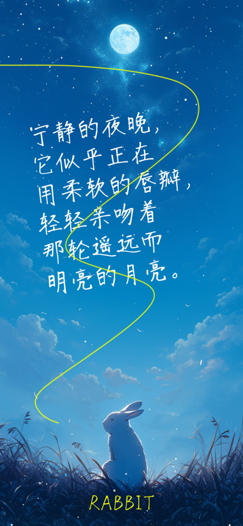 画只白兔亲吻月亮 screenshot