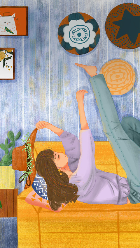The Girl is Practicing Dancing on The Sofa screenshot