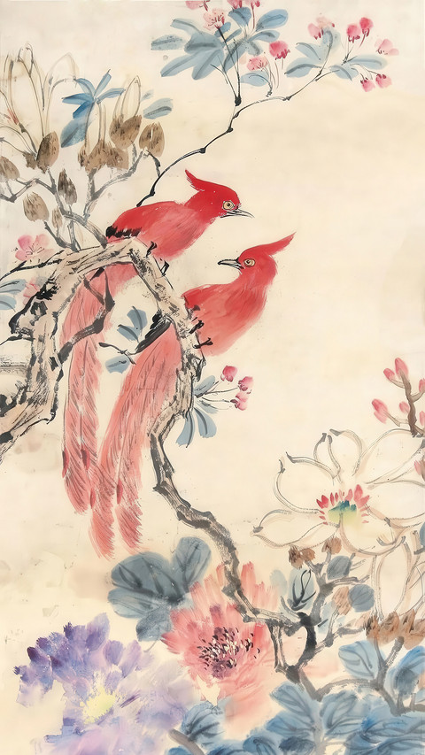 国画里的花鸟深情 screenshot