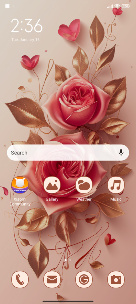 Rose gold screenshot