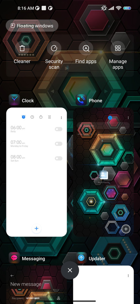 Colored hexagon screenshot