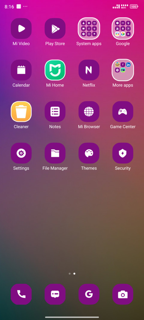 colorful gradients screenshot