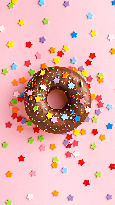 Directly above shot of donut decorated with stars screenshot