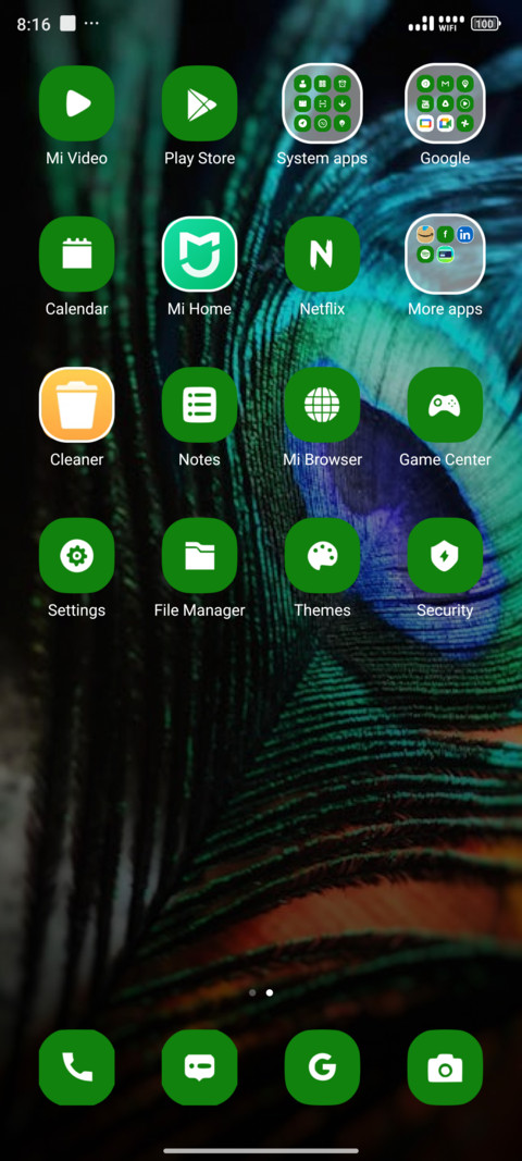 peacock feather screenshot