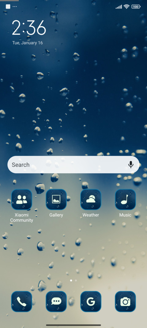 Rain glass screenshot