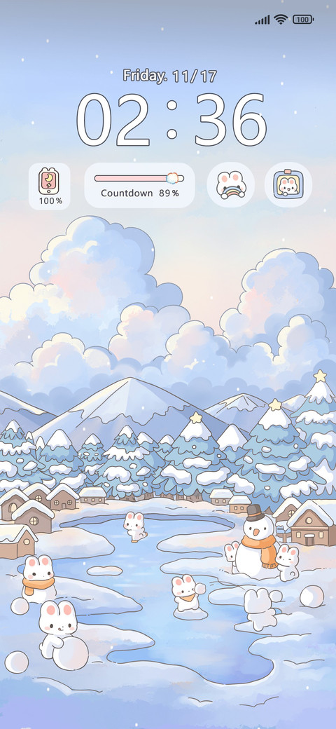 Snow fall rabbit screenshot