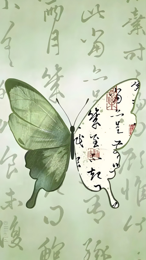 古风蝴蝶壁纸-锐景创意 screenshot