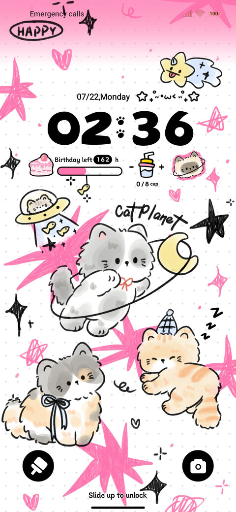 Cute doodle cat screenshot