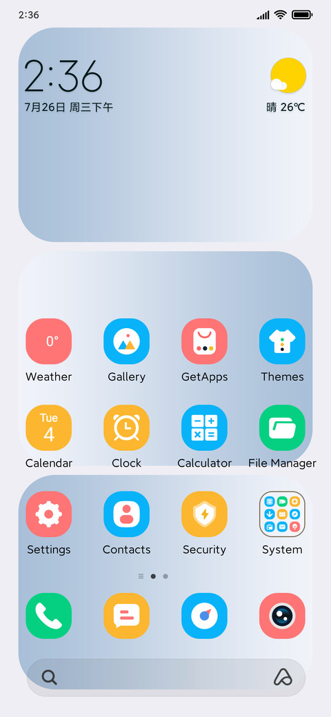 Light Blue White screenshot